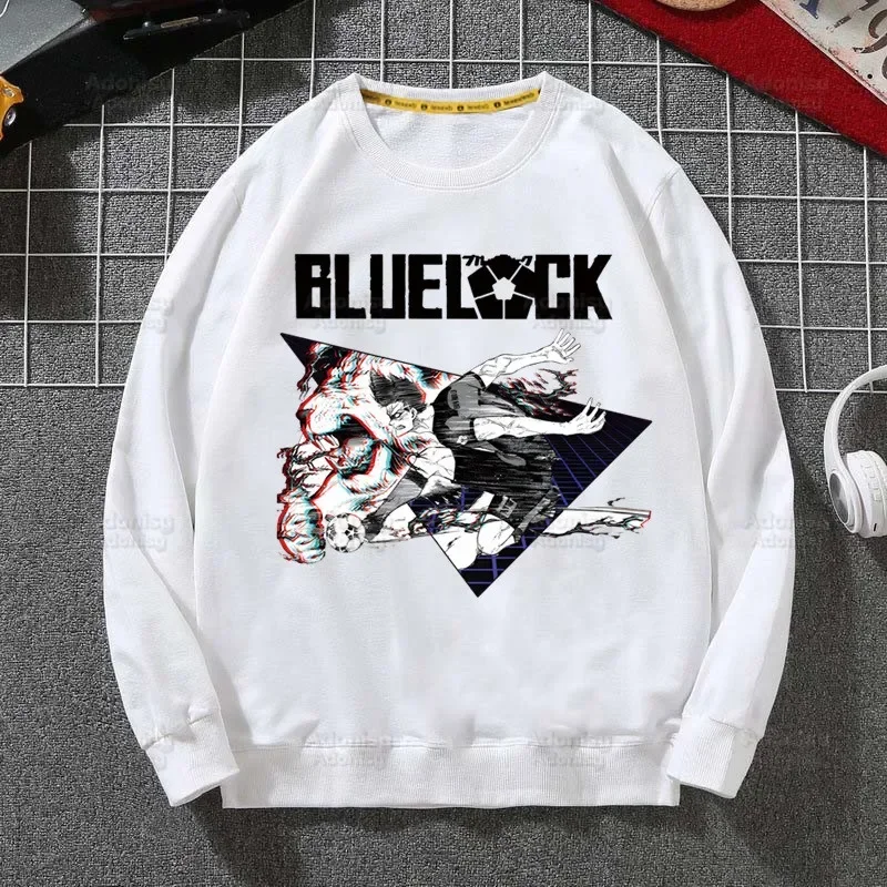 Blue Lock Men Hoodie Hip Hop Men Meguru Bachira Pullover Isagi Yoichi Sweatshirts Hyoma Chigiri Hoodies Mens White Color Male