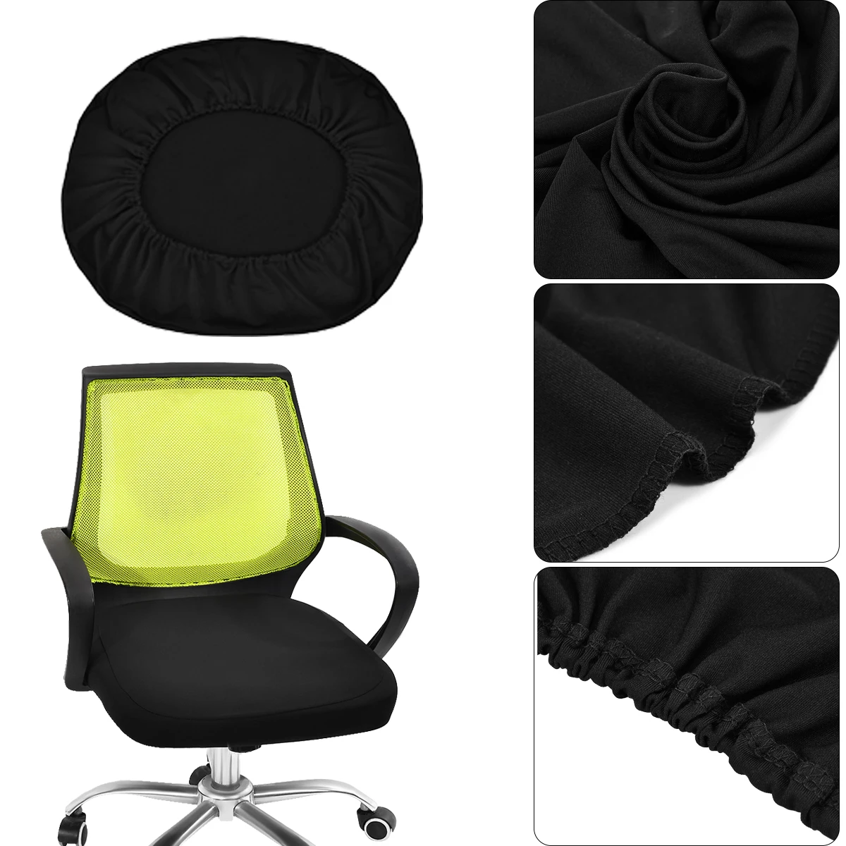 ience with this Stylish and Supportive Solid Color Elastic Swivel Chair Cushion Cover - Upgrade Your Workspace with this Cushy a