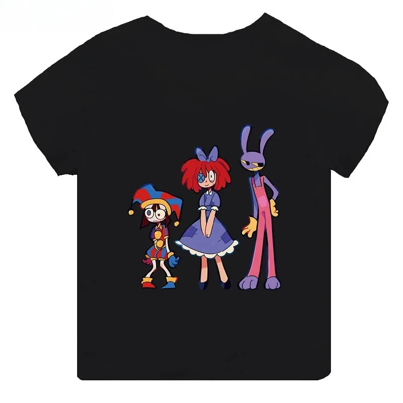2026 New Hot selling magical digital circus printed children's short sleeved T-shirt suitable for summer wear