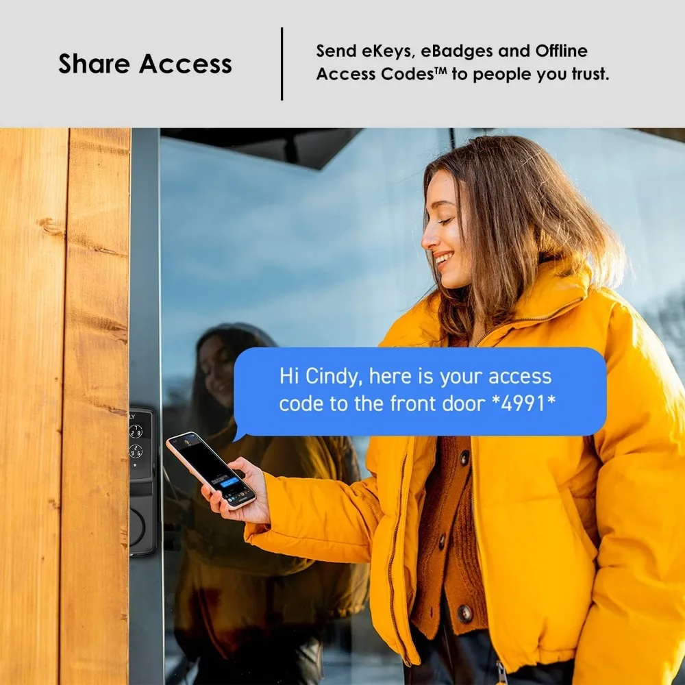 Умный дверной замок Secure Pro Wi-Fi, вход без ключа с PIN Genie ®   Цифровая клавиатура, 3D биометрический датчик отпечатков пальцев, замок для передней двери