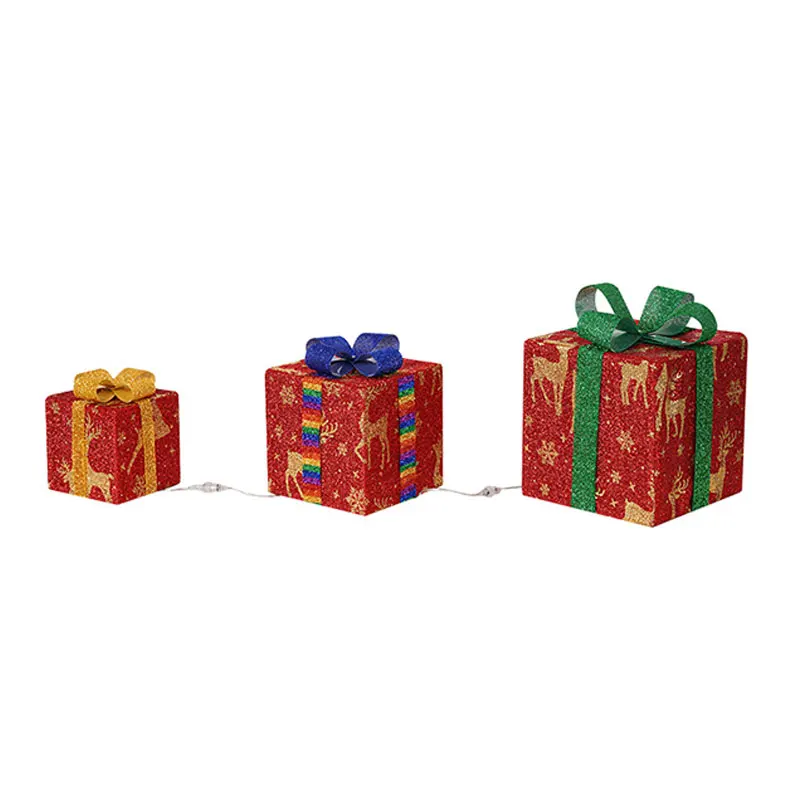

Christmas Decoration Grade Christmas Gift Box Set with Holiday Party Lights Holiday Gift Ornaments