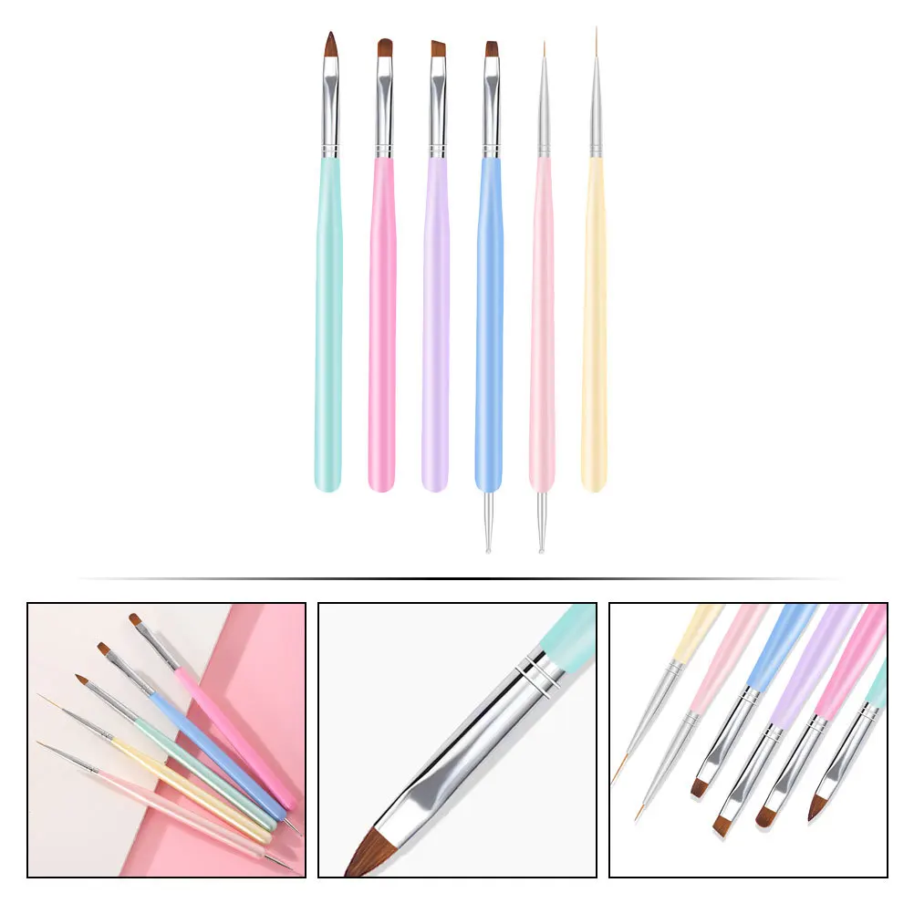 

6Pcs Nail Art Pen Set Durable Reusable Bright Design for Professional and Home Use Nail Art Manicure Pen Manicure Supplies