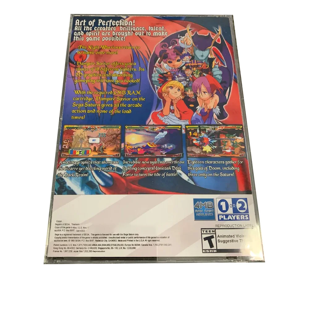 Saturn Copy Disc Game Darkstalkers 3 With Manual Unlock SS Console Game Optical Drive Retro Video Direct Reading Game