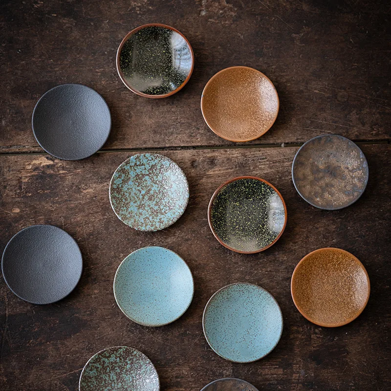 Rough Pottery Tea Coaster Round Heat Insulation Pad Ceramic Cup Mat Tea Set Ceremony Accessory Pot Holder Anti Scald Tea Saucer - view 3