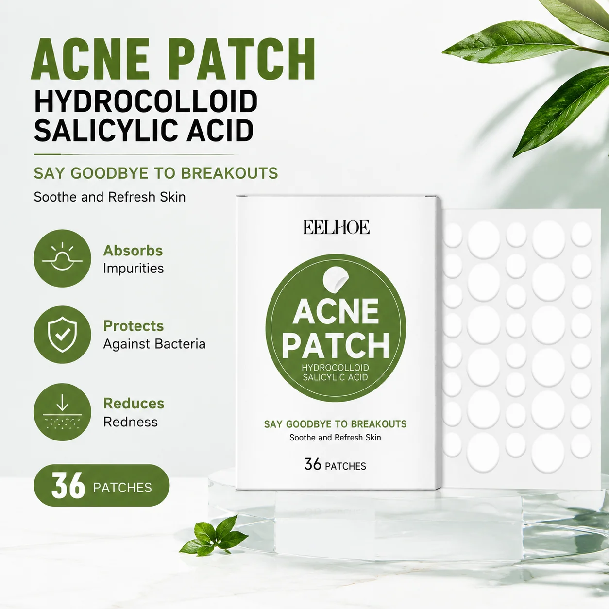 Face Acne Patch Invisible Skin Care Pimple Acne Patches Anti-inflammatory Healing Absorbing Spot Sticker Covering Acne