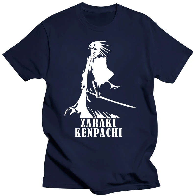 High Quality Custom Zaraki Kenpachi Captain Of The 11Th Devision Bleach Anime T Shirt Shinigami Men Print Cotton O Neck Shirts