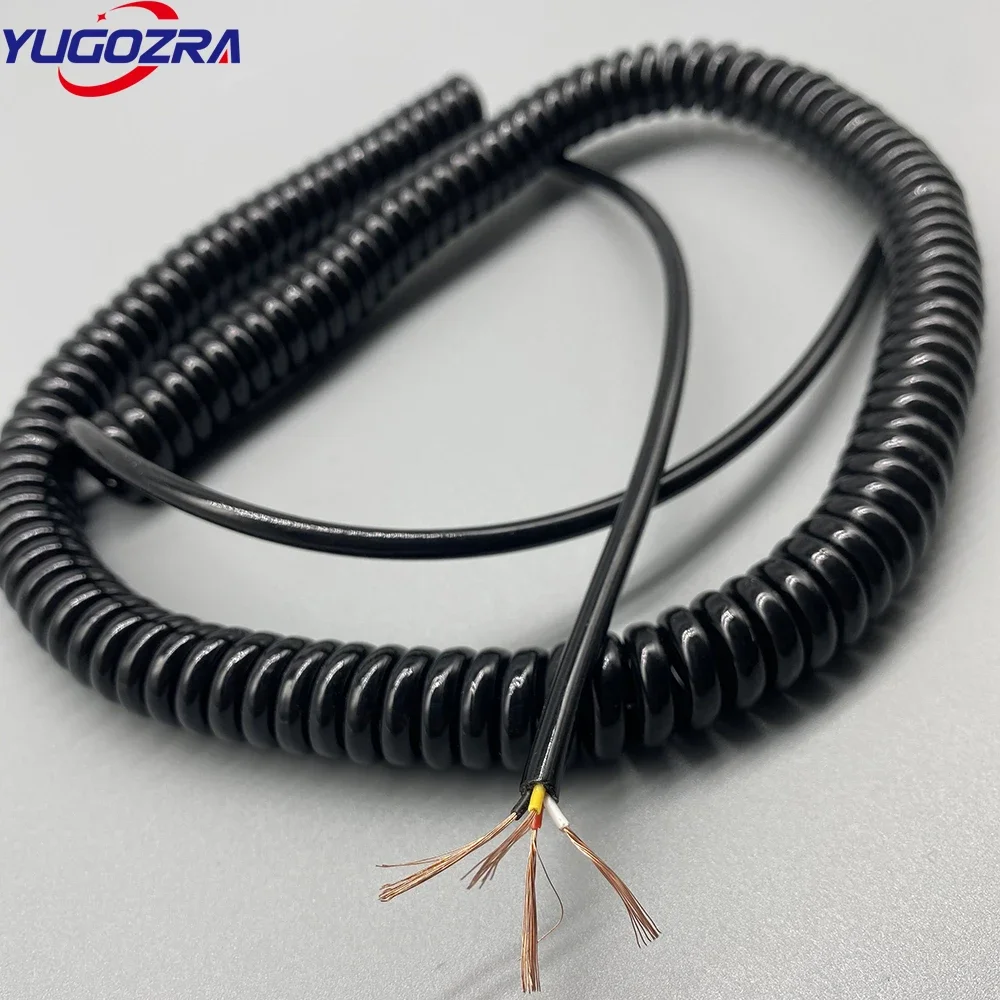 70pcs 24 awg Spring Spiral Wire 4 core Cable Pure Copper Core Copper Core PU Retractable Power Cord Extend Tensile Wire