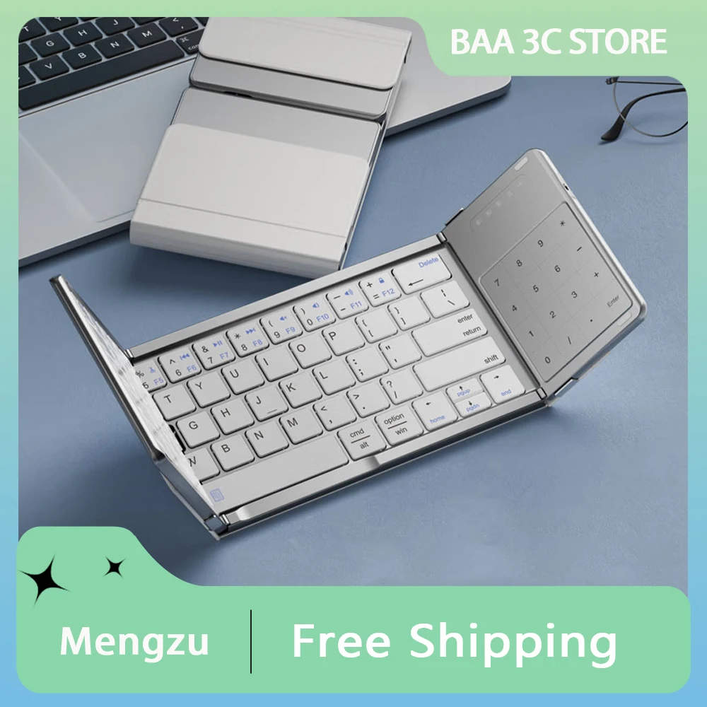 

Mengzu Foldable Wireless Bluetooth Keyboard Portable Touchscreen Apple Ipad Silent Notebook Office Smallsize Dedicated Keyboard