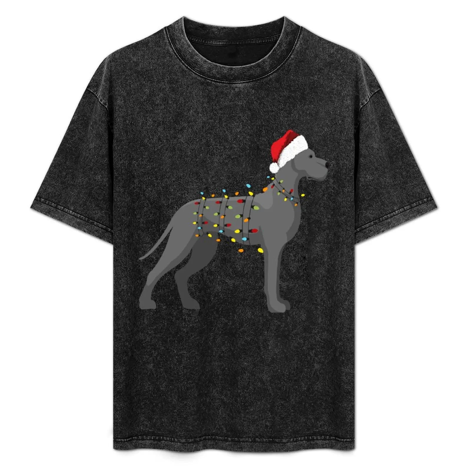 

Great Dane Holiday Christmas Light T-Shirt Large Size Breathable Tee