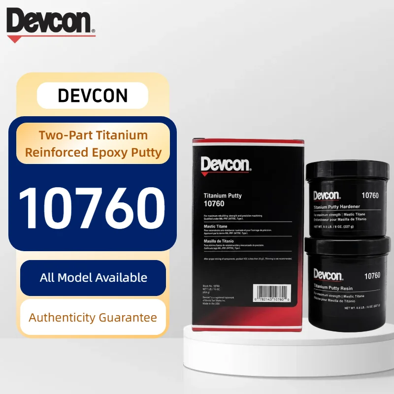 Devcon 10760 Titanium Putty 1LB Metal Repair Epoxy High Strength Machinable Industrial Machinery Repair Compound