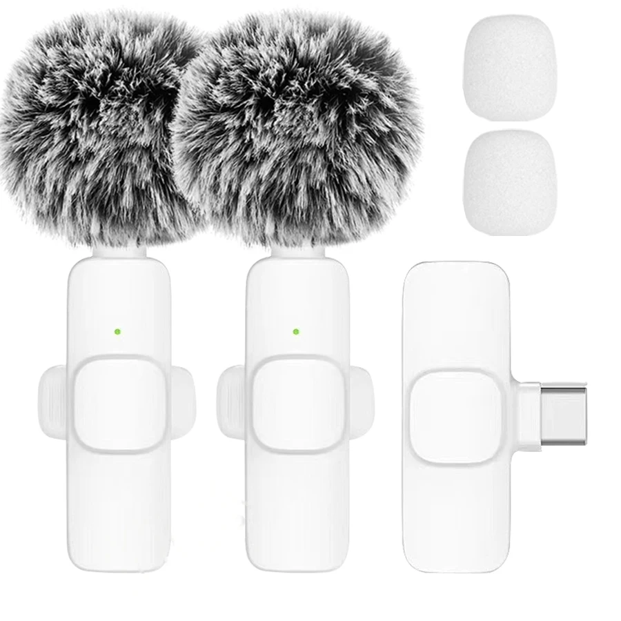 Micrófono Lavalier Inalámbrico Portátil para Grabación de Audio y Video, Mini Micrófono para iPhone, Android, PC, Cámara, Transmisión en Vivo, Juegos y Teléfono