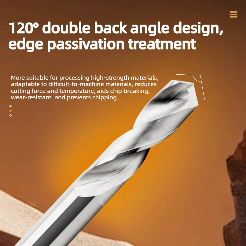 60mm Carbide Drill Bit 1-6mm for Metal/Steel, CNC Hole Making Drilling Tool High Precision Wear-Resistant