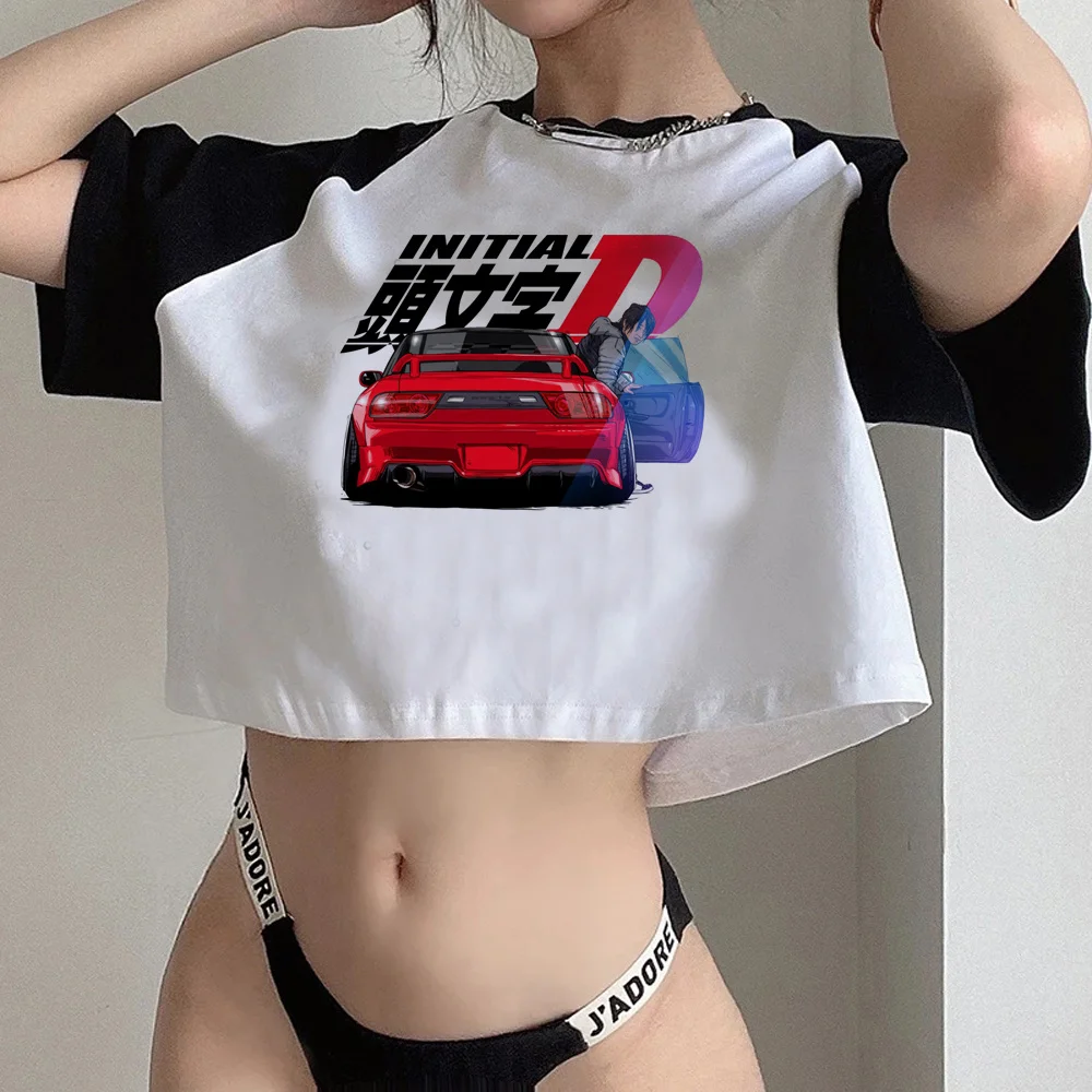 Initial d fairy grunge  fairycore yk2 crop top girl 90s Harajuku hippie vintage cropped clothes