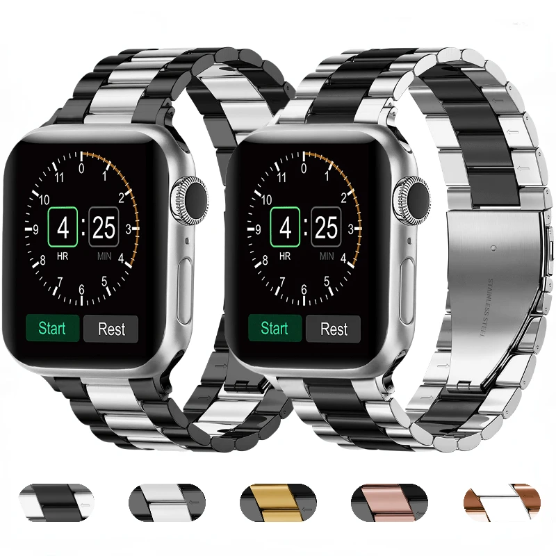 

Metal Strap For Apple watch band UItra 49mm 8 7 45mm 41mm Stainless steel bracelet belt iWatch series 6 5 4 3 SE 44mm 42mm 40mm