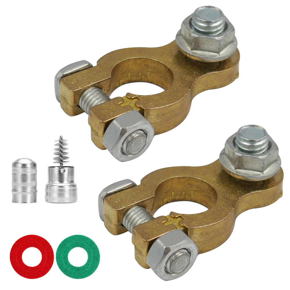 

Terminal Connectors Car Cable Clamp Durable Good Conductivity Brass Iron Materials Easy Installation Vehicle Kit