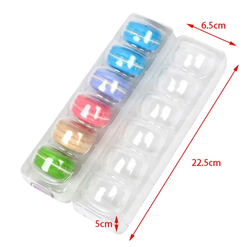 5PCS Macaron Box Transparent PET Dessert Pastry Packaging Boxes Cake Display Decoration Holds 6 Macarons Party Supplies Only Box