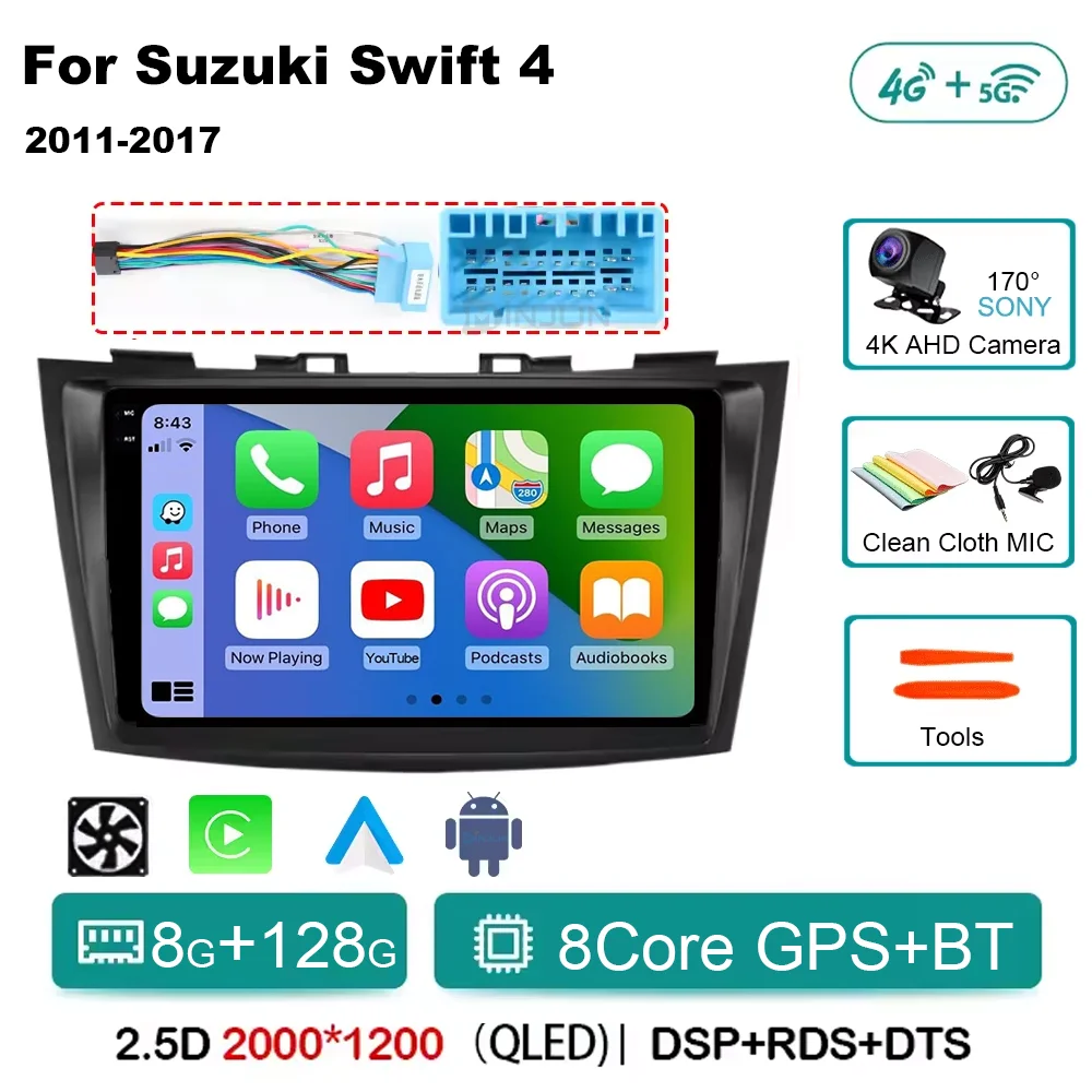 Android 15 Autoradio Stereo Voor Suzuki Swift 4 2011 2012 2013 2014-2017 Multimedia Video Player Carplay auto Audio Stereo GPS