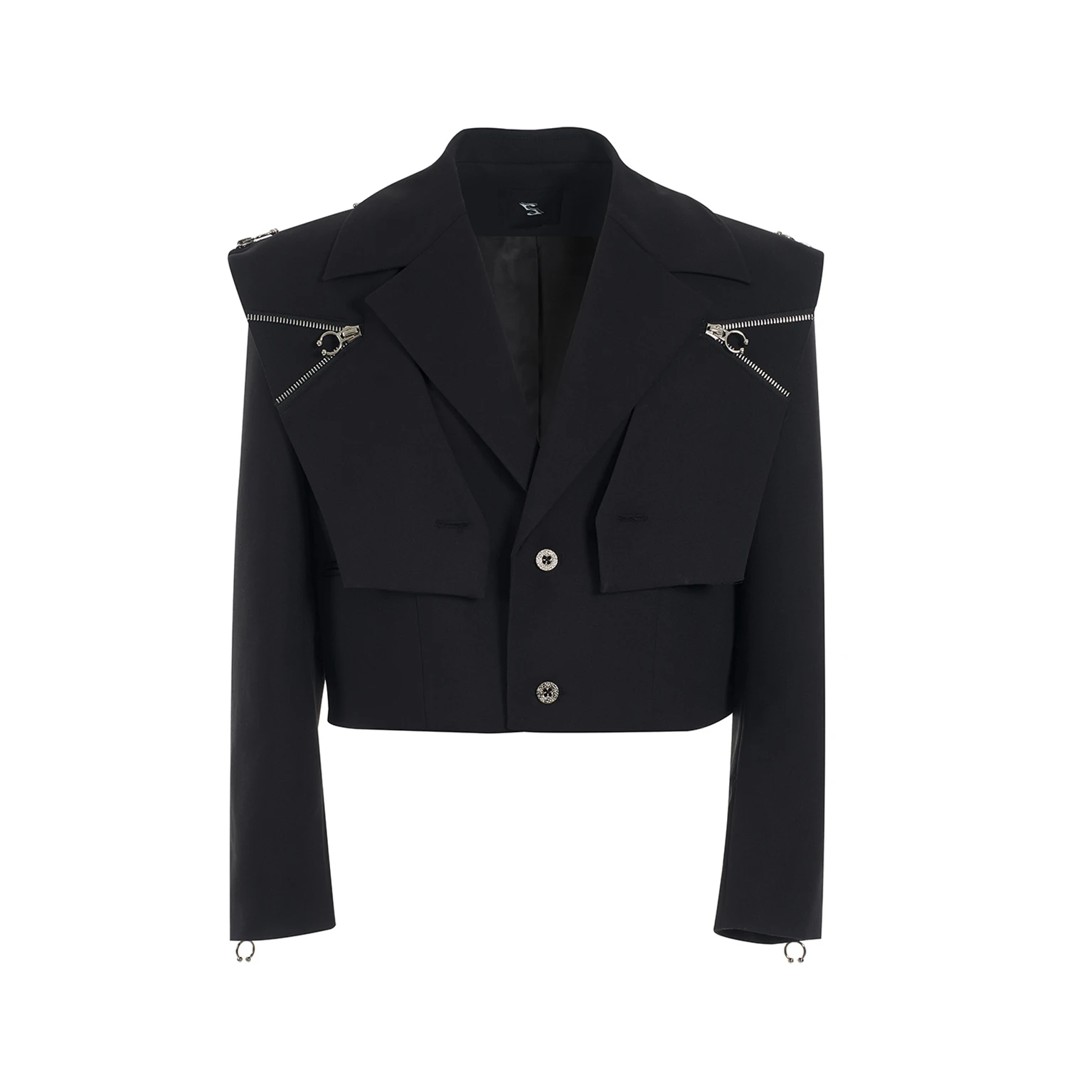 Men's 2025 Spring New Original Men's Zipper Design Tailored Coats Trendy Blazers Fashion Faux Two-Piece Short Style Suit Jackets