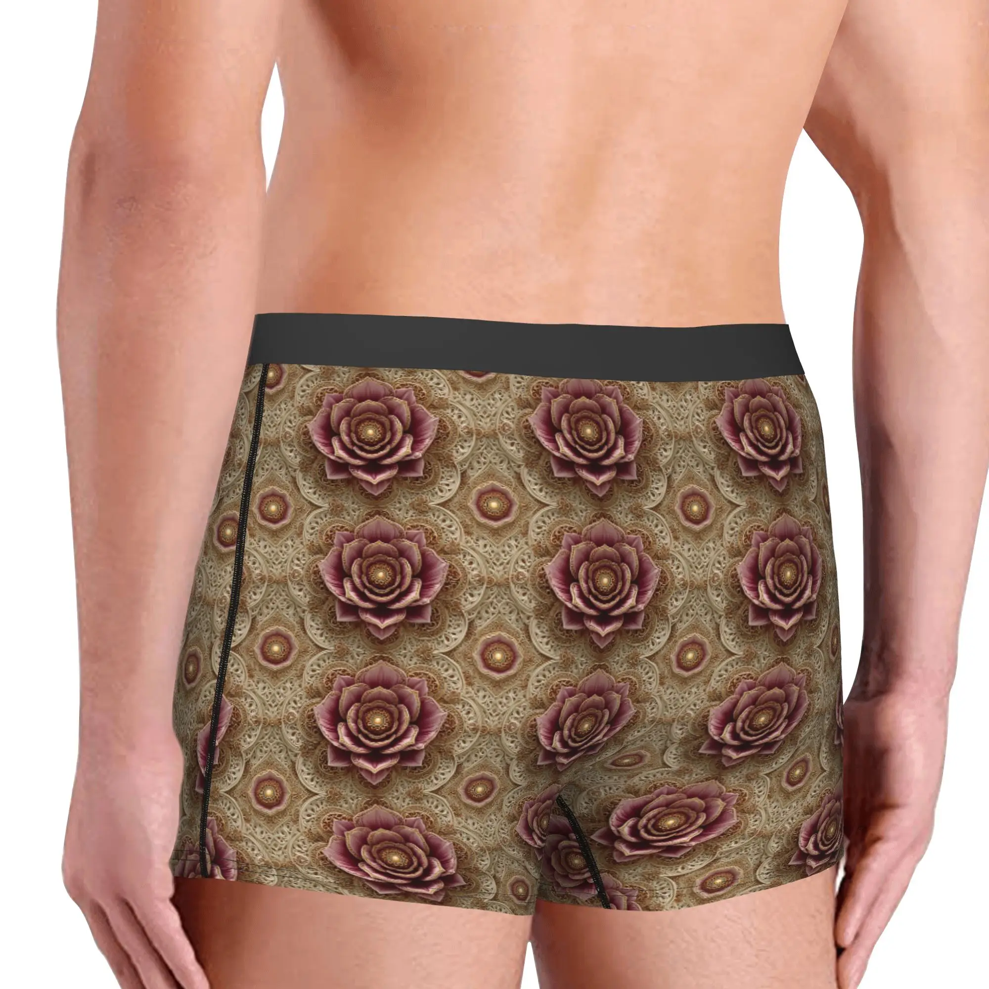 Fashion Trend 3D Flowers Boxers Shorts Mens Luxury High 3D Floral Briefs Underwear Funny Underpants