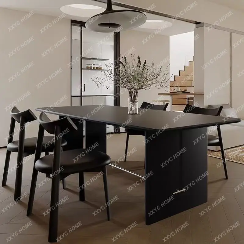 

Ретро-комплект стола и стульев LX из массива дерева и каменной плиты в средневековом стиле для небольшой квартиры