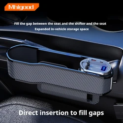Front Seat Side Storage Case Wireless Charger 10W Console Pocket USB Type-C Seat Gap Filler Organizer Car Interior Accessories