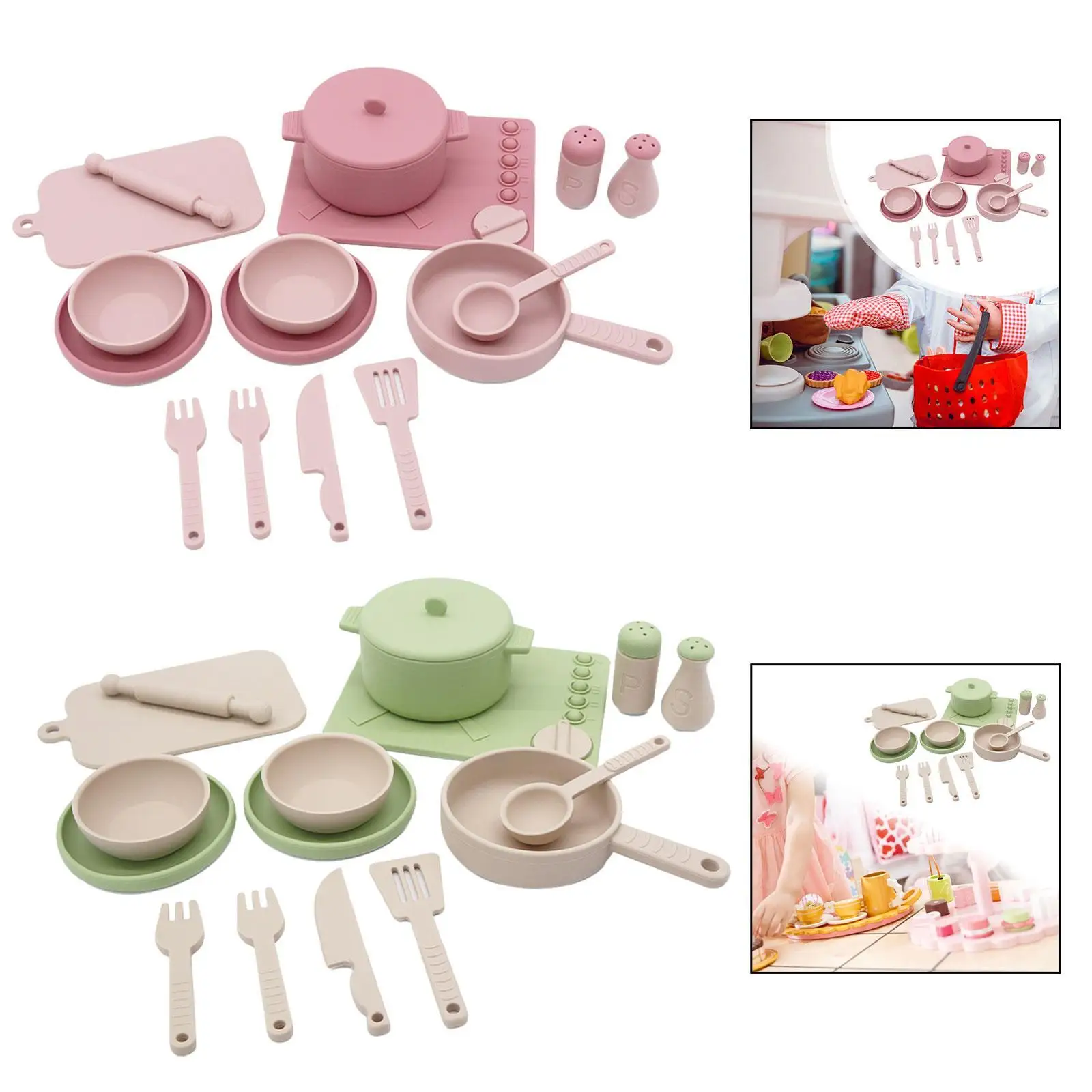Jouets de cuisine pour enfants, 14 pièces, accessoires de cuisine, Pot et poêle, jouet de simulation