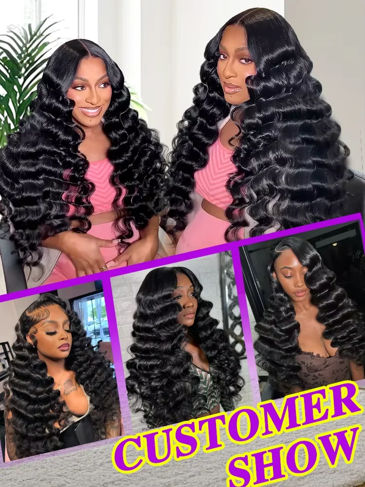 30 40Inch Loose Wave 13x7 Lace Frontal Human Hair Wig Brazilian 250 300 Density 13x4 Curly Wigs Deep Wave 13x6 HD Lace Front Wig image 6