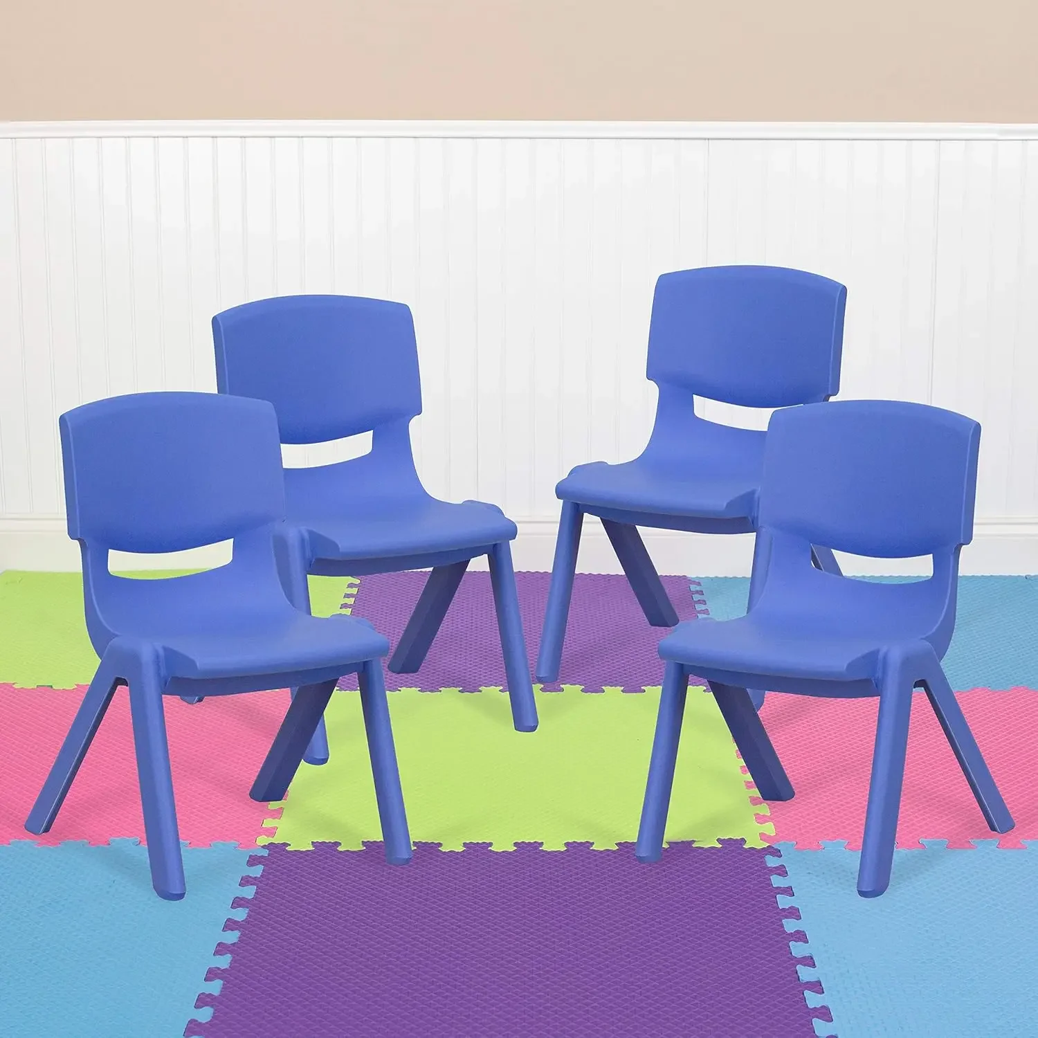 4 Pack Blue Plastic School Chair with 10.5