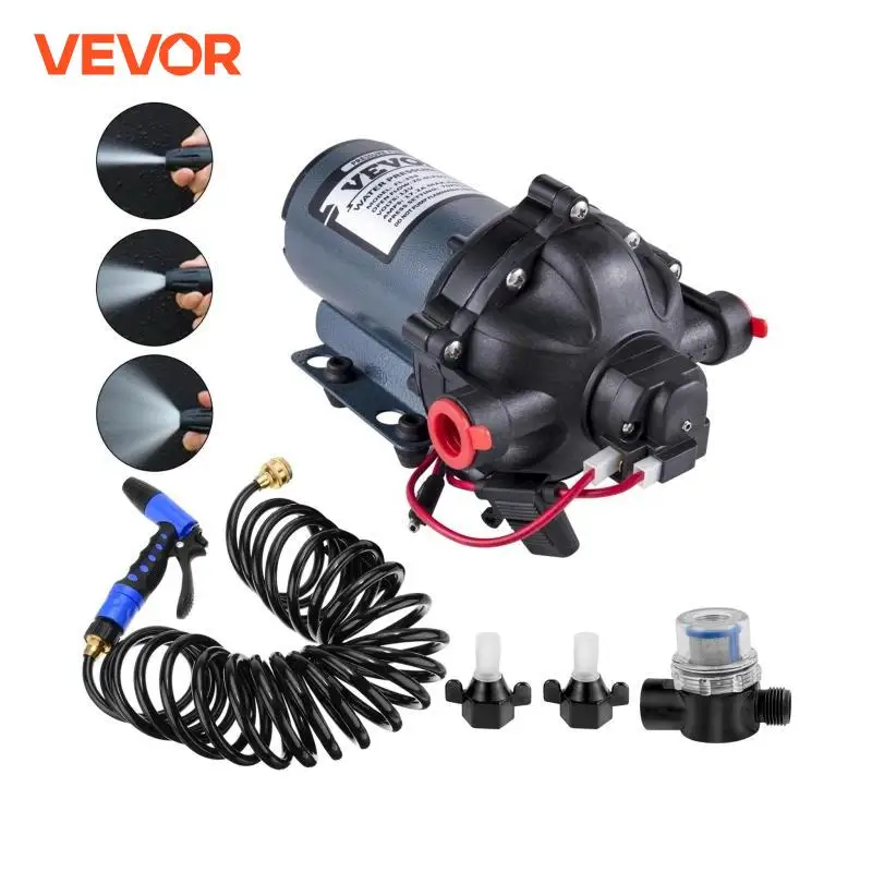 VEVOR 5.5 GPM Washdown Pump Deck Wash Pump Kit 12V 70PSI Boat Marine Yacht RV Water Pump With 25Ft Hose Automatic Diaphragm Pump