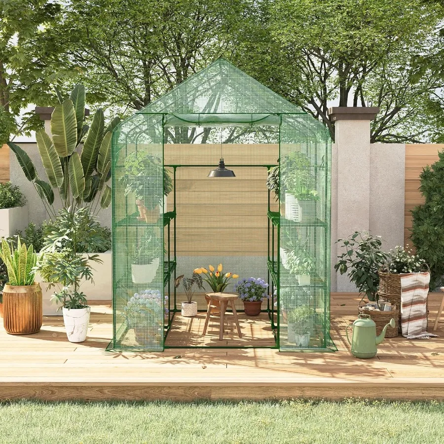 

Portable Greenhouse 57 x 57 x 76'' Greenhouses for Outdoors Durable Small Green House Kit Thicken PE Cover Walk in Green Houses