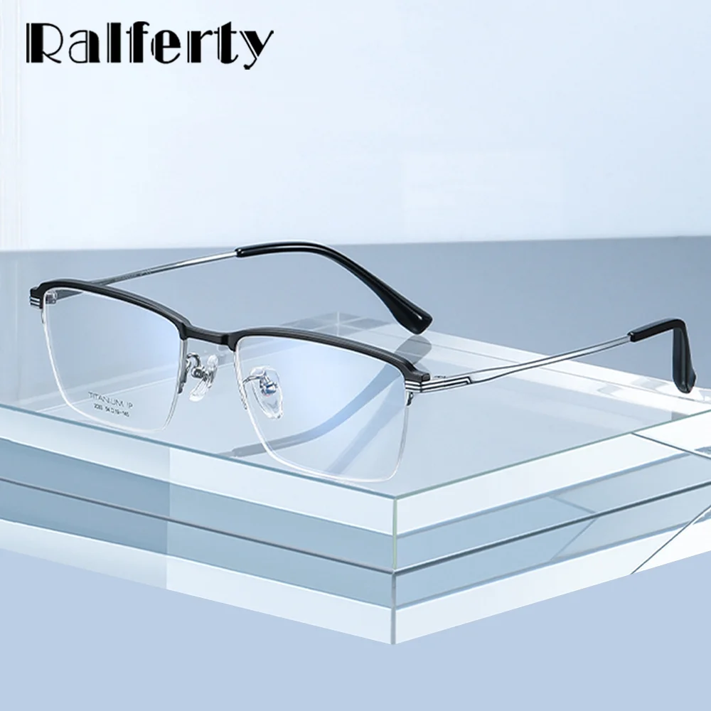 

Ralferty Flexible Titanium Glasses Frame for Men Rectangle Optic Myopia Prescription Eyeglass Frames 0 Diopter Eyewear Spectacle