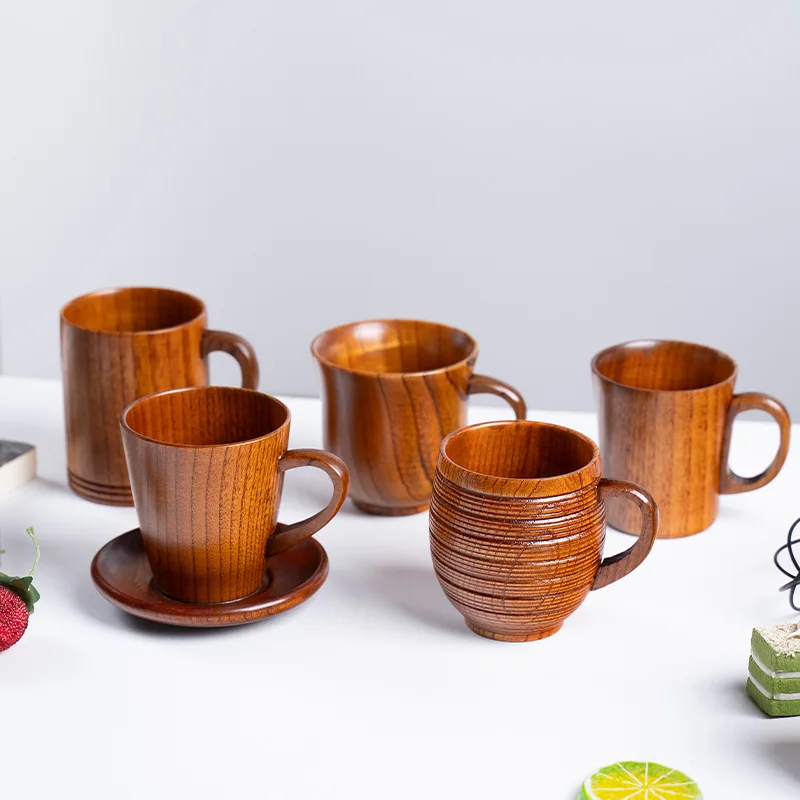 

Wooden Big Belly Cups Handmade Jujube Wood Handle Cups Beer Tea Coffee Milk Water Cup Kitchen Bar Drinkware for Kitchen Bar 1PC