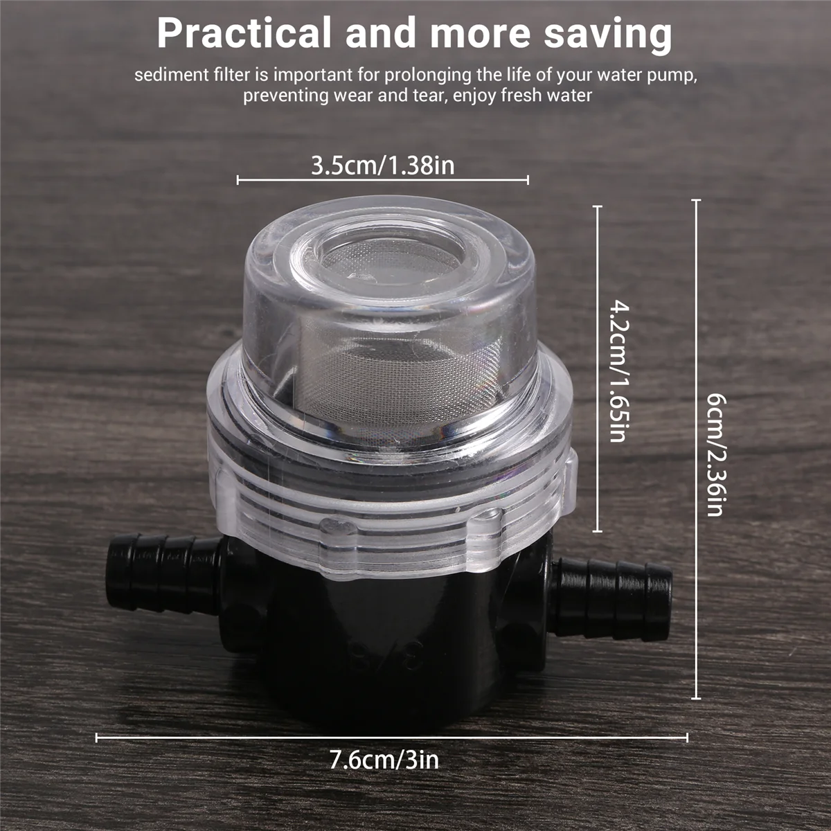 ABLK Water Pump Strainer,3/8 Inch Hose Barb In-Line Strainer Twist-on Pipe Sprayer Filter for Water Pump 12V DC 80PSI Camper