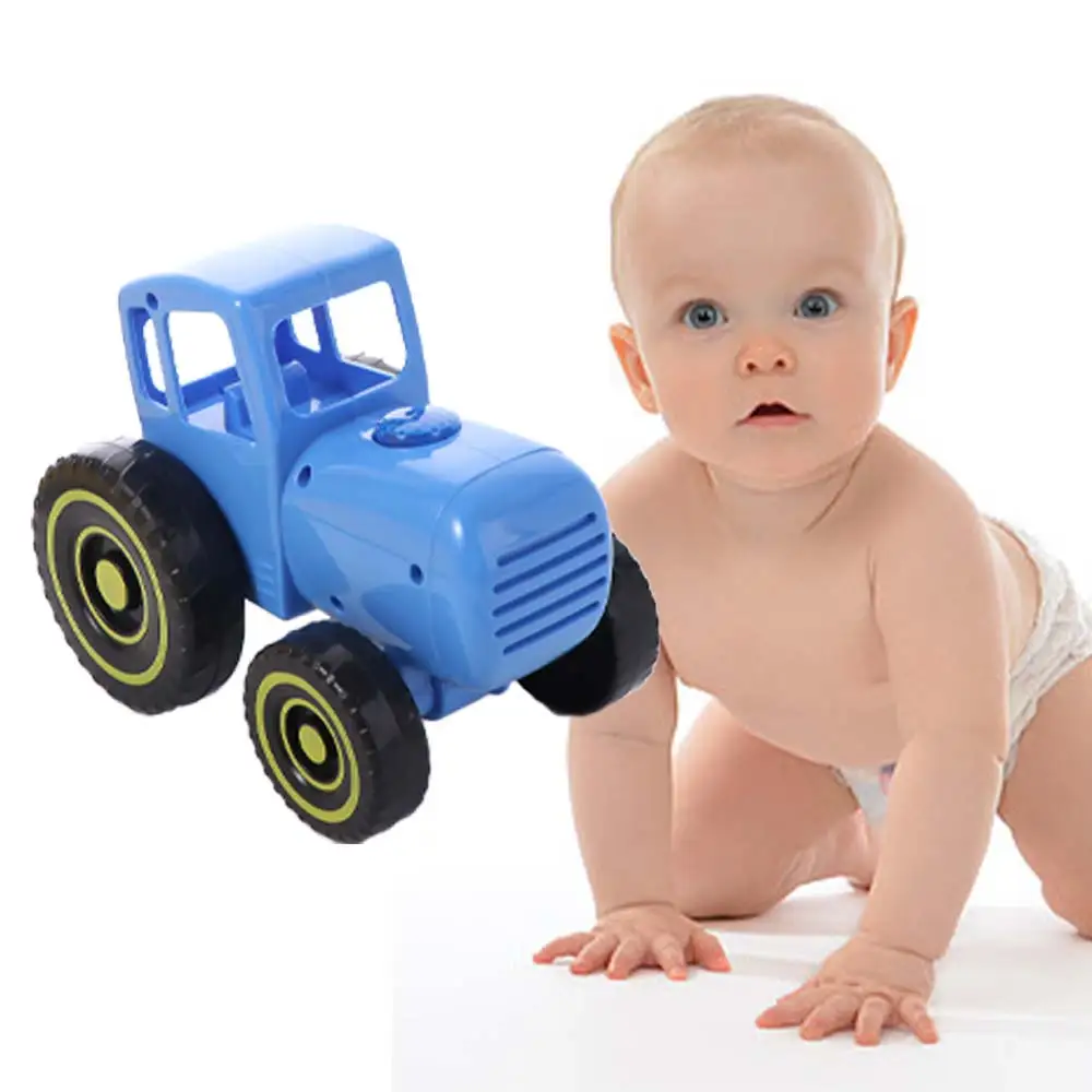 Mit Musik-Licht, Mini-blauer Traktor, Schiebespielzeug, pädagogisches Auto, Bauer-Spielzeug, 15 Lieder, Spielen, lustiges Musikauto-Modell, Geburtstagsgeschenke