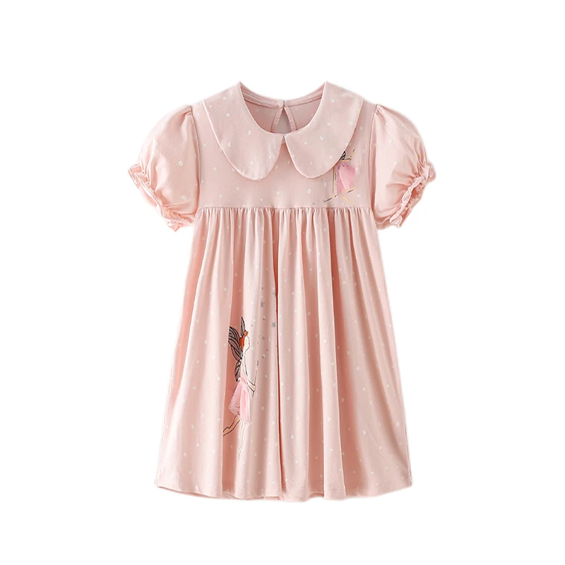 Jumping Meters New Arrival Fairy Tale Summer Princess Girls Dresses Short Sleeve Collar Hot Selling Toddler Kids Frocks Clothes