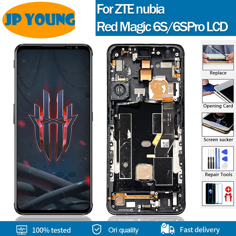 

6.8" Original For Nubia Red Magic 6s Pro 6spro NX669J-S LCD With Frame For ZTE nubia RedMagic 6s LCD Display Panel Digitizer