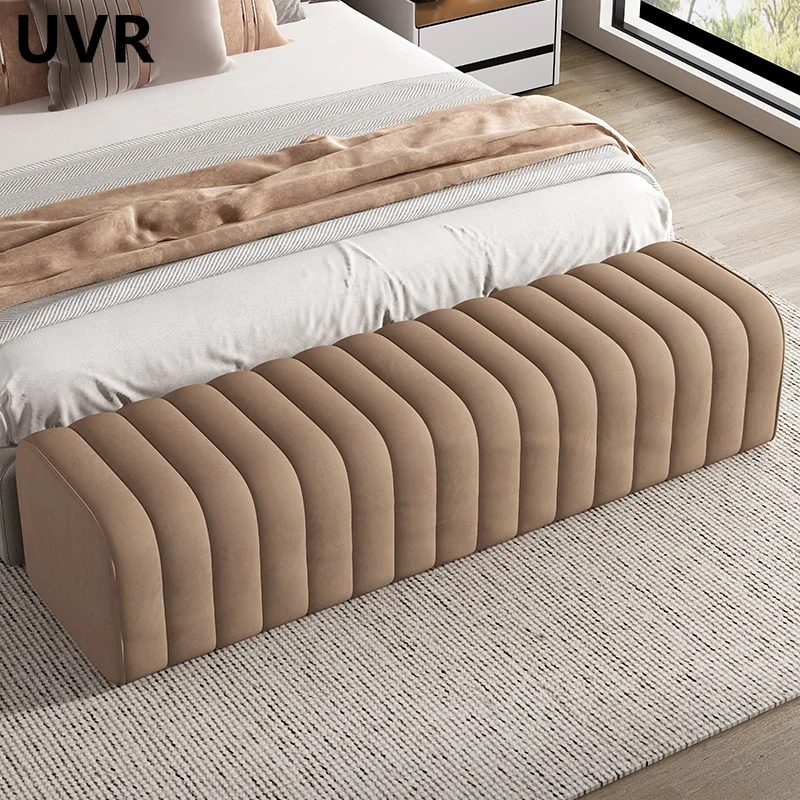 UVR Nordic Solid Wood Frame High Quality Shoe Changing Stool Modern Simple Bedroom Upholstered Cushion Bench Sitting Comfortable