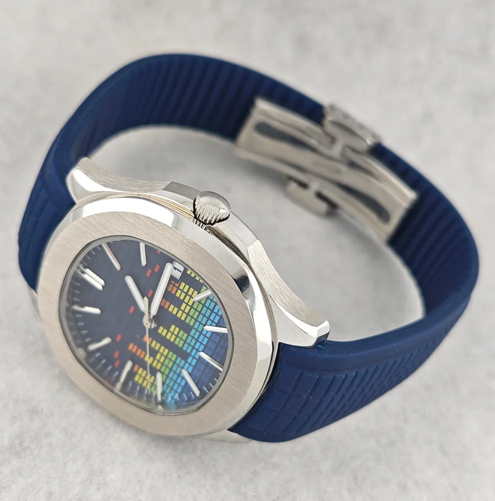 NH35 Watch Colorful Dial Fully Luminous Watch Stainless Steel Sapphire Glass Case Waterproof Watch Automatic Mechanical Watch