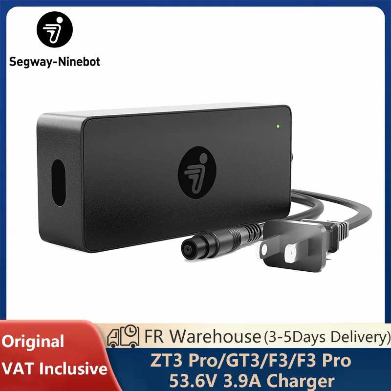 Chargeur d'origine 53,6 V 3,9 A pour trottinette électrique intelligente Ninebot By Segway ZT3 Pro/GT3/F3/F3 Pro pour batterie 48 V, chargeur rapide