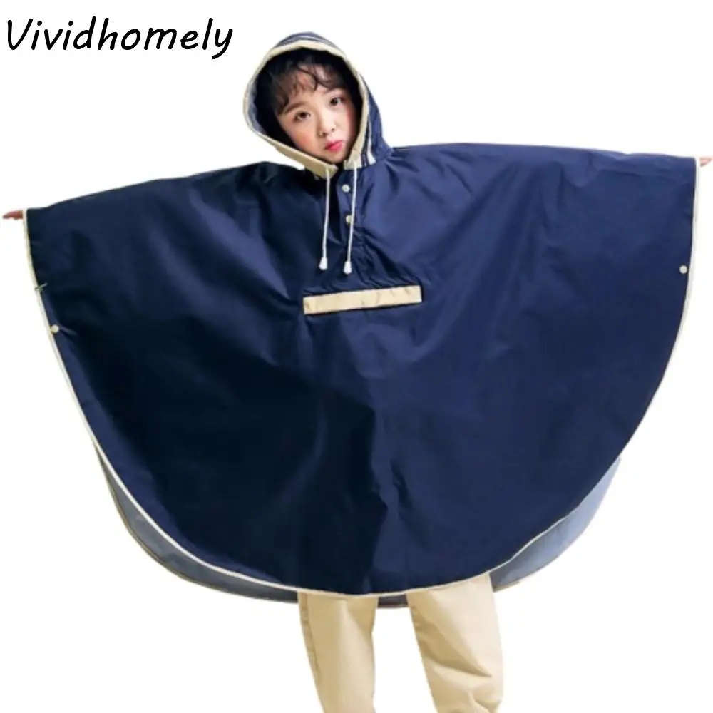 

Дышащий детский плащ-пончо, ветрозащитный со шляпой, студенческая куртка-дождевик, удобный легкий плащ в стиле плаща