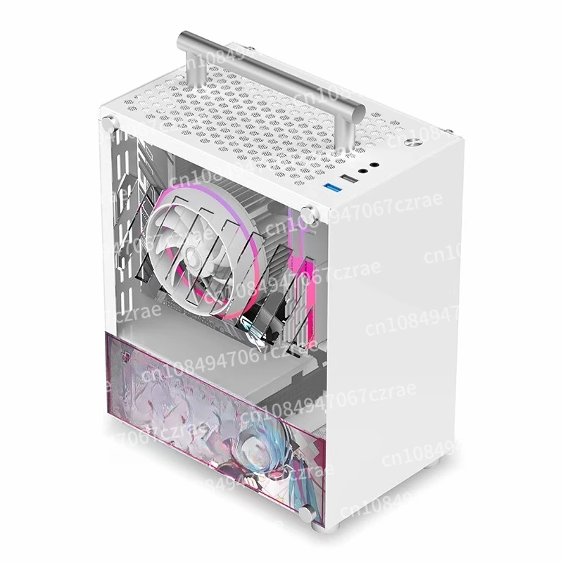 

T 4 0 Mini ITX Chassis S F X Power Pink Blue Portable Desktop Side Transparent White Small Chassis