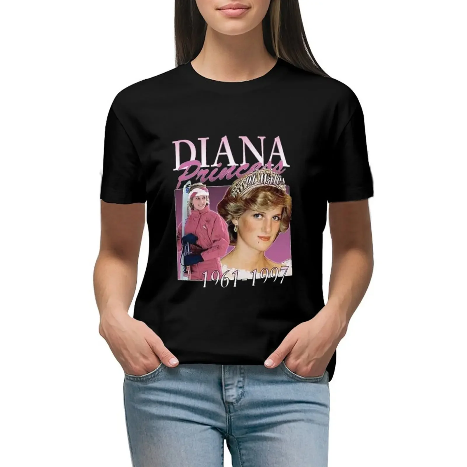 Princess Diana Vintage 90s T-Shirt plus sizes korean fashion customs design your own sublime t-shirt dress for Women sexy