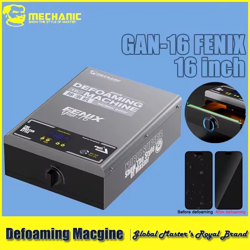 MECHANIC GAN-02Fenix+ GAN-16Fenix+ LCD Screen Defoaming Machine for Mobile Phone Tablet with Display One Click Bubble Removal