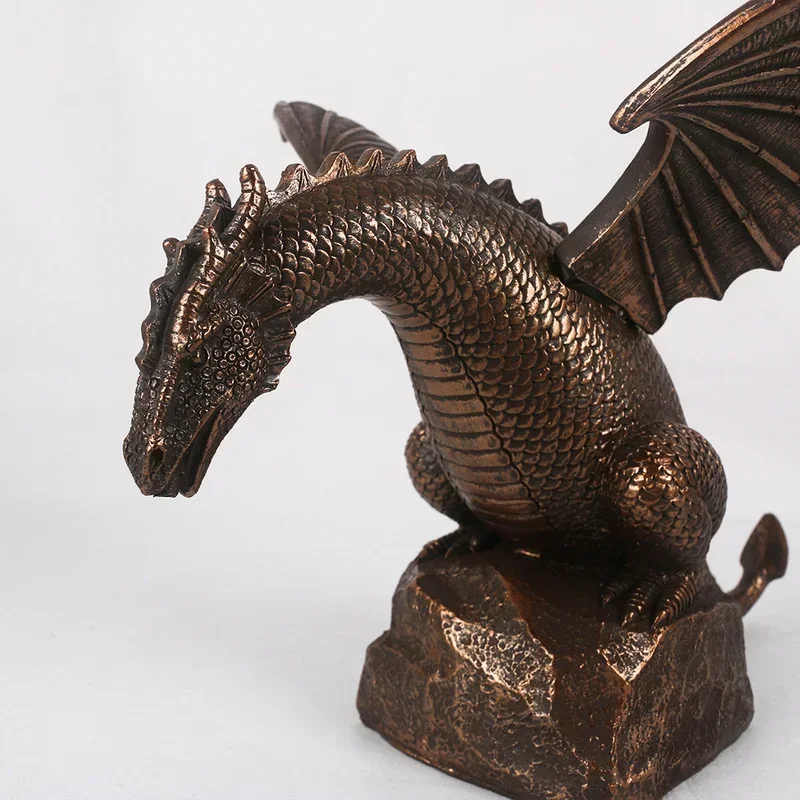 Casting Fire-breathing Dragon Sculpture Waterscape Resin Fountain Majestic Dragon Sculpture Home Garden Decoration