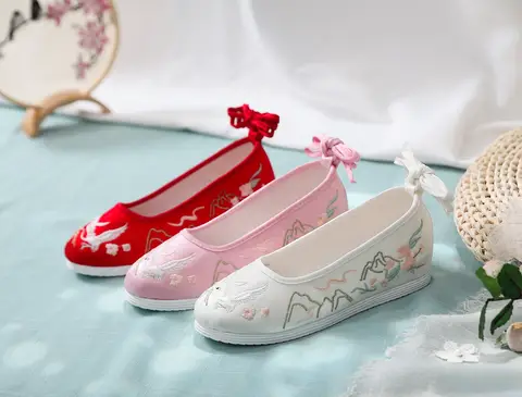 Antique Embroidered Shoes Chinese Style Retro Hanfu Cosplay Casual Shoe for Women