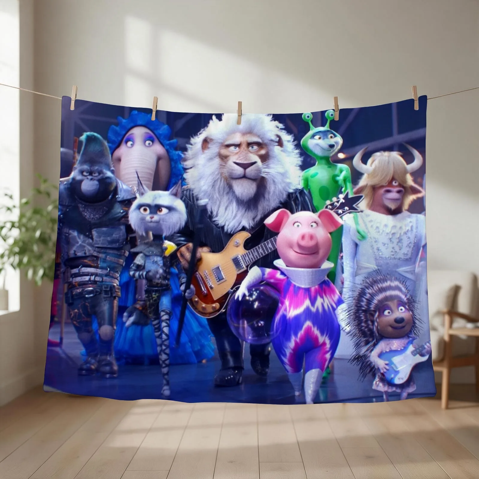 Sing Two Movie Throw Blanket couch cozy soft plush fuzzy picnic outdoor blanket