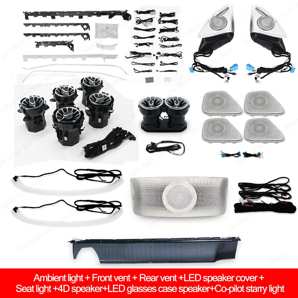 

64 Colors Ambient Light For Mercedes Benz W177 W118 CLA class W247 LED Car Air Vent Turbine Outlet Nozzle Atmosphere Neon Lamp