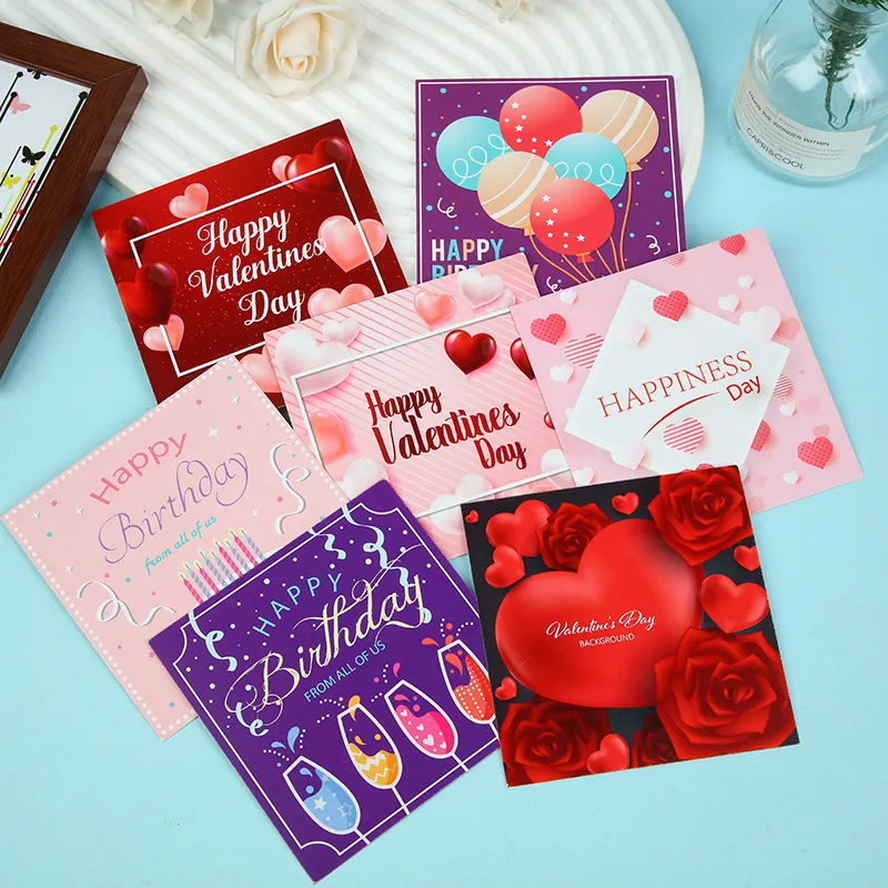 10 picec set Qixi Valentine's Day greeting cards Happy birthday greeting cards Women's Day Mother's Day gifts