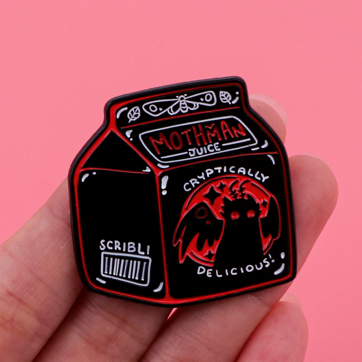 Mothman Juice Enamel Pin Horror Brooch Pines Lapel Pins Badge on Backpack Clothing Accessories Punk Jewelry Halloween Gifts