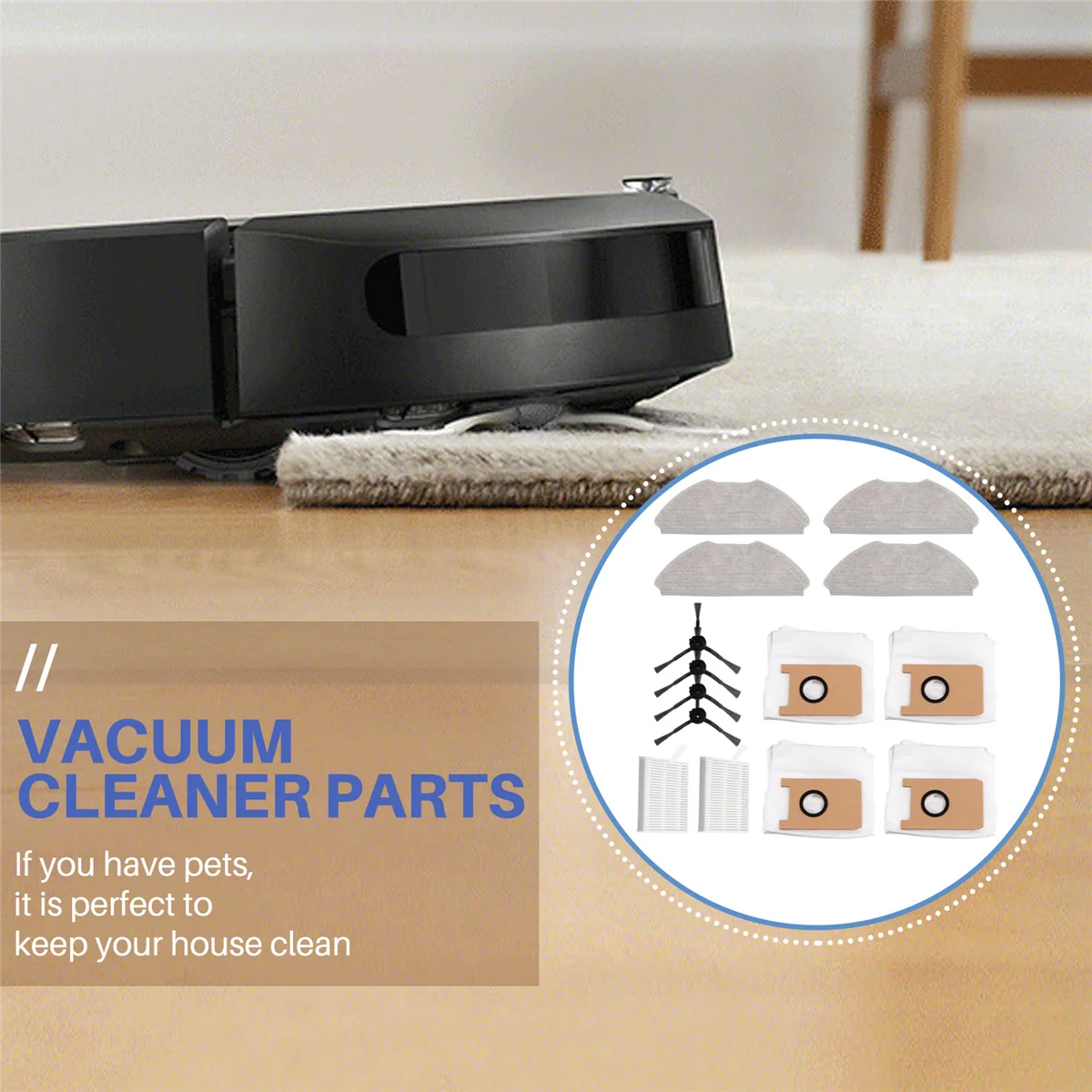 Новые сменные аксессуары для роботов AIRROBO T20, HEPA-фильтры, боковые щетки, мешки для пыли, запасные части